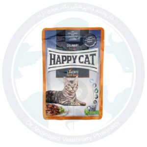 پوچ یا سوپ گربه با طعم اردک ۸۵ گرمی برند هپی کت Happy Cat