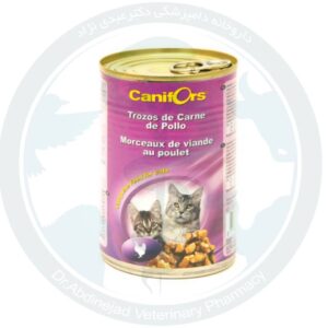کنسرو گربه با طعم مرغ ۴۱۰ گرمی برند کنی فورس (canifors)