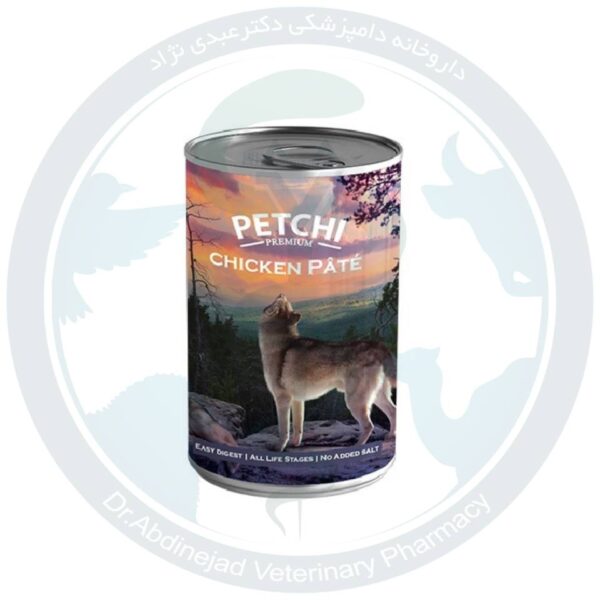 کنسرو سگ با طعم چیکن به صورت پته برند پتچی (petchi) 420gr