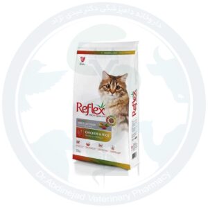 غذای گربه بالغ مولتی کالر با طعم مرغ و برنج برند رفلکس ( فله ۱ کیلویی )غذای گربه بالغ مولتی کالر با طعم مرغ و برنج برند رفلکس ( فله ۱ کیلویی )